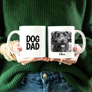 Caneca De Café Pai de cães Mug Fotográfico em Design branco e pre