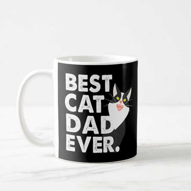 Caneca De Café Pai de Cat Padre Melhor Pai de Cat Nunca (Esquerda)