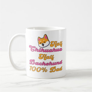Caneca De Café Pai de Chiweenie Metade Chihuahua Dachshund Presen