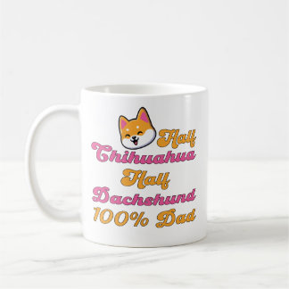 Caneca De Café Pai de Chiweenie Metade Chihuahua Dachshund Presen