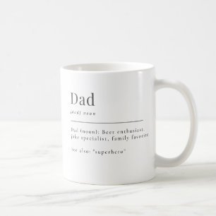 Caneca De Café Pai de Definição de Dicionário Minimalista Chic