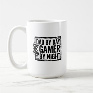 Caneca De Café Pai de Dia Gamer à Noite Camiseta - Divertido Jogo