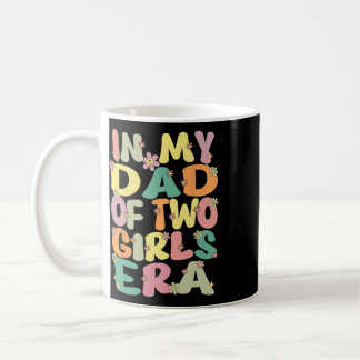 Caneca De Café Pai de duas meninas Groovy na minha era de pai de