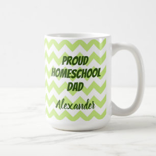 Caneca De Café Pai de escola doméstica orgulhoso, verde e braçal