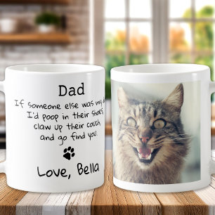 Caneca De Café Pai De Gato Engraçado - Foto Personalizada De Pet