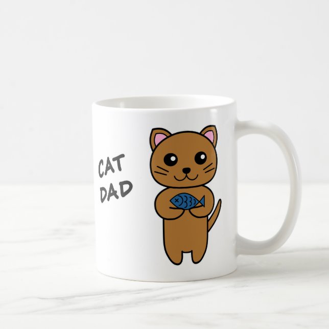 Caneca De Café Pai de Gato Personalizado (Direita)