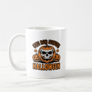 Caneca De Café Pai de Ginástica Halloween Abóbora Vintage Caveira