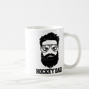 Caneca De Café Pai de hóquei engraçado cabelo desgrenhado barba P
