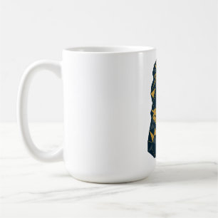 Caneca De Café Pai de leões geométricos com melhor Pai de Cubs