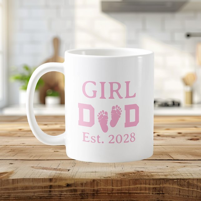 Caneca De Café Pai de Menina Rosa (Criador carregado)