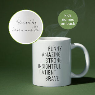 Caneca De Café Pai de Nomes de Crianças Personalizadas de Definiç