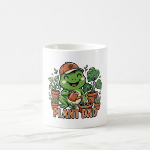 Caneca De Café Pai de Planta Sapo Regando Plantas de Casa Engraça