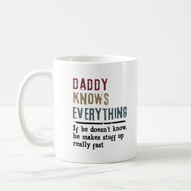 Caneca De Café Pai de sabedoria com citação sarcástica e rabisco (Esquerda)