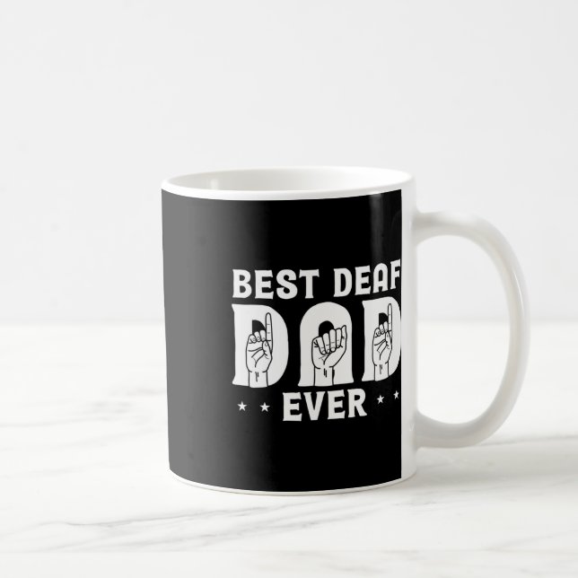 Caneca De Café Pai De Surdos Nunca Design Para Comunidade Surda (Direita)