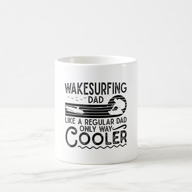 Caneca De Café Pai de Wakesurfing Cooler Wakeboard (Centro)