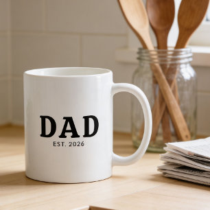 Caneca De Café Pai Destacado Preto E Branco Estabelecido