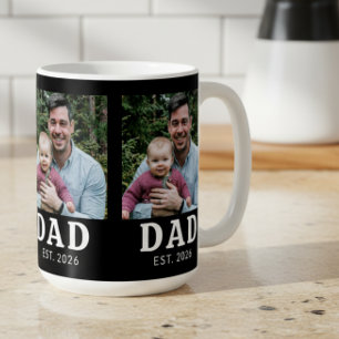 Caneca De Café Pai Destacado Preto e Branco Estabelecido