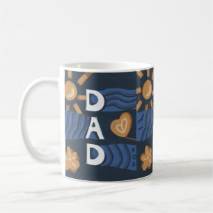 Caneca De Café Pai - Dia de os pais feliz azul