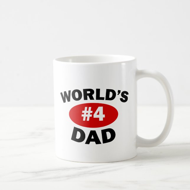 Caneca De Café Pai do #4 do mundo (Direita)
