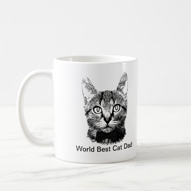 Caneca De Café Pai do gato do mundo o melhor (Esquerda)