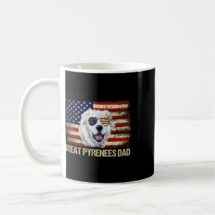 Caneca De Café Pai do Grande Pirenéus Vintage Bandeira Americana