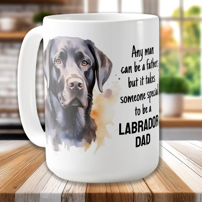 Caneca De Café Pai do Labrador - Tampa preta do cão do laboratóri (Criador carregado)