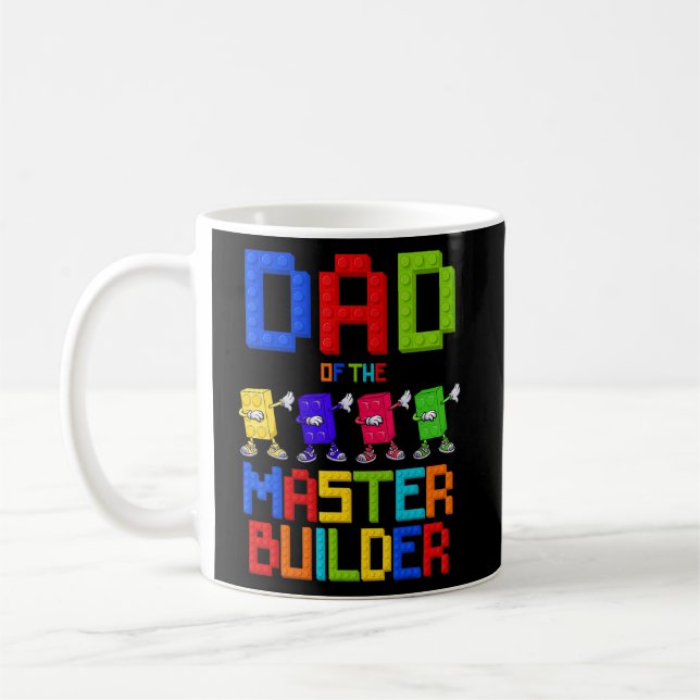 Caneca De Café Pai do Master Builder Birthday Boy Blocks (Esquerda)