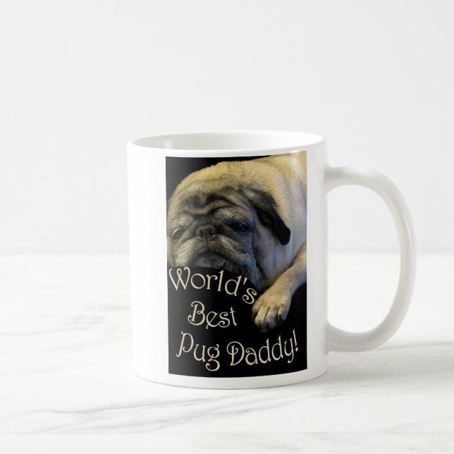 Caneca De Café Pai do Pug do mundo o melhor (Direita)
