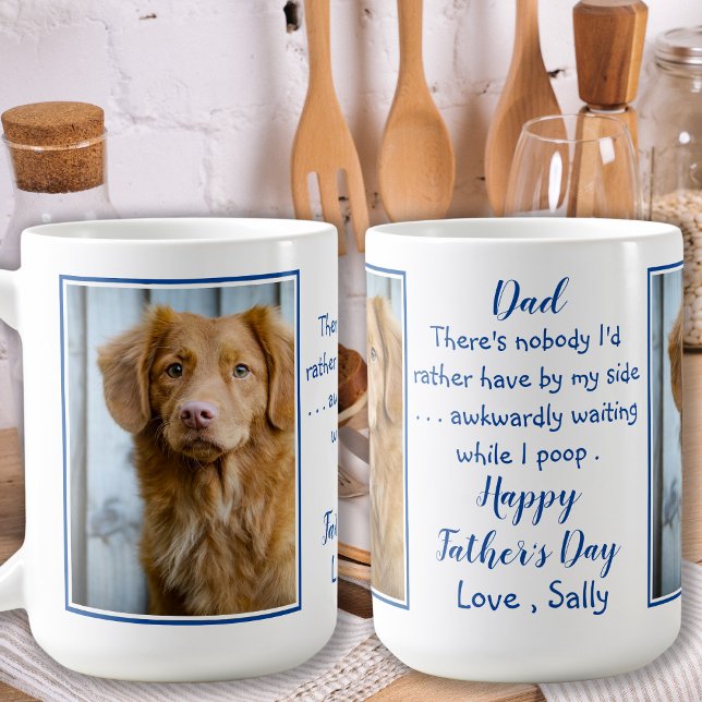 Caneca De Café Pai Engraçado de Cachorro Dia de os pais - Foto Pe (Criador carregado)