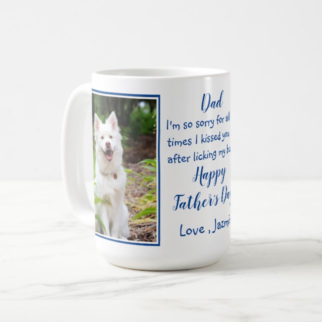 Caneca De Café Pai Engraçado de Cachorro - Piada de Cachorro Foto (Frente Esquerda)