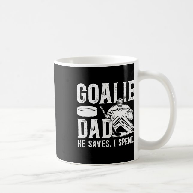 Caneca De Café Pai engraçado de goleiro de hóquei de um goleiro d (Direita)