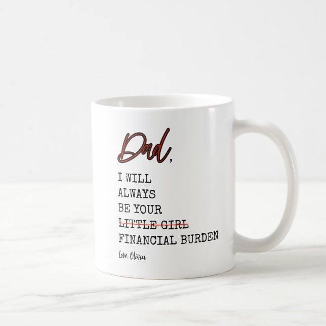 Caneca De Café Pai Engraçado Sempre Será Seu Fardo Financeiro (Direita)