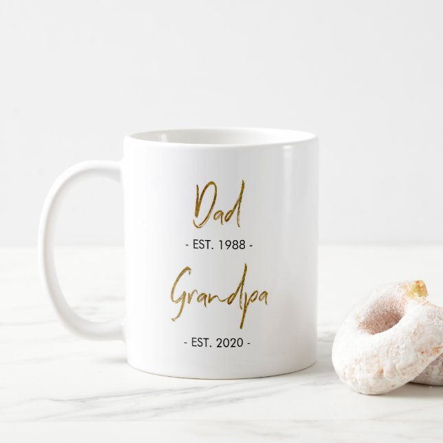 Caneca De Café Pai Est. ao vovô Est.Mug De Café (Com Donut)
