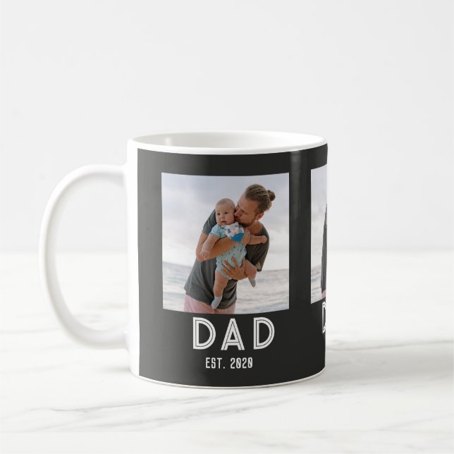 Caneca De Café Pai Estabeleceu Presente de Foto Preta Dia dos Pai (Esquerda)