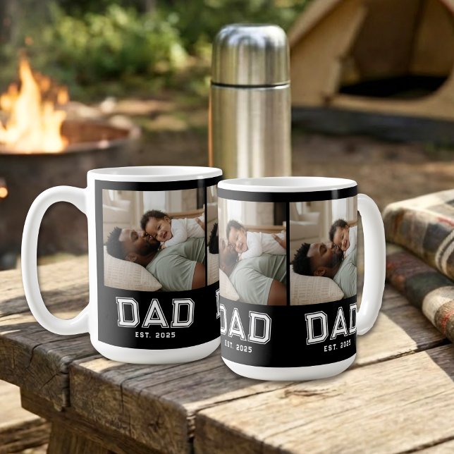Caneca De Café Pai Estabeleceu Preto Branco 3 Foto (Criador carregado)