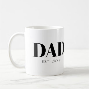 Caneca De Café Pai Estabeleceu Texto Simples Mínimo Ano