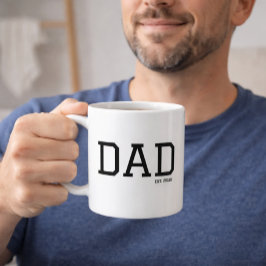 Caneca De Café Pai Estabelecido Ano Personalizável Dia dos Pais