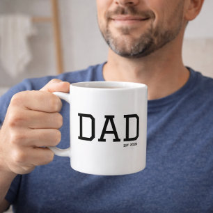 Caneca De Café Pai Estabelecido Ano Personalizável Dia dos Pais 