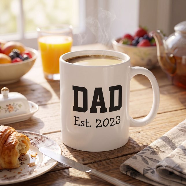 Caneca De Café Pai Estabelecido Negrito Preto Texto Branco (Criador carregado)