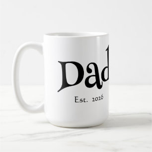 Caneca De Café Pai Estabelecido Novo Pai Simples Negrito Divertid