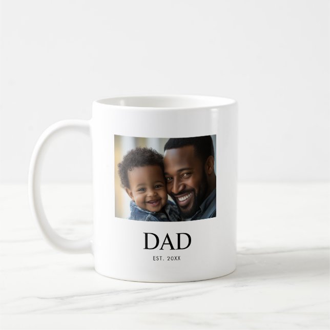 Caneca De Café Pai Estabelecido Preto Branco Foto Simples (Esquerda)