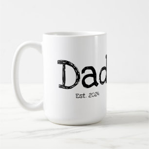 Caneca De Café Pai Estabelecido Preto Branco Ousado