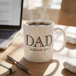 Caneca De Café Pai Estabelecido Preto Branco Ousado