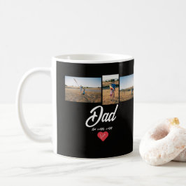 Caneca De Café Pai Estabelecido Roteiro Branco Coração Vermelho 3