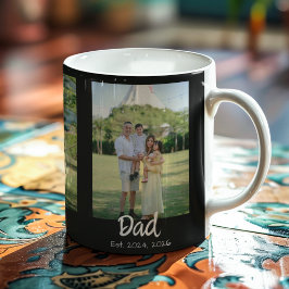 Caneca De Café Pai Estabelecido roteiro branco Preto 3 Foto