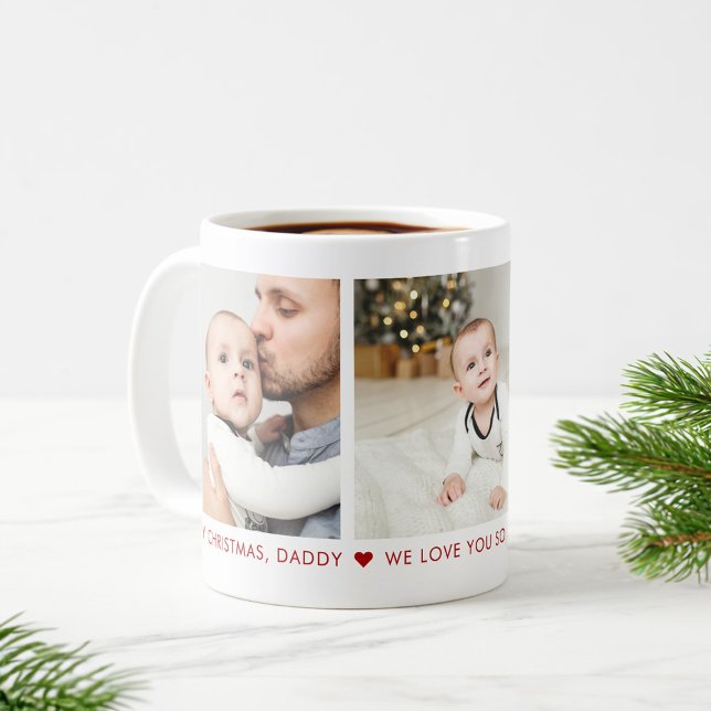 Caneca De Café Pai Feliz de Natal 3 Foto Personalizada de Mug de  (Criador carregado)