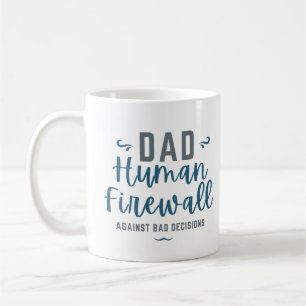 Caneca De Café Pai Firewall Humano Engraçado 