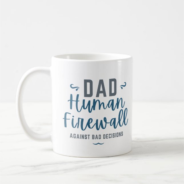 Caneca De Café Pai Firewall Humano Engraçado  (Esquerda)