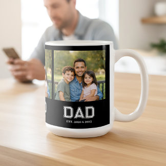 Caneca De Café Pai Fundou Tipografia Moderna Foto Preta Presente