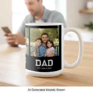 Caneca De Café Pai Fundou Tipografia Moderna Foto Preta Presente